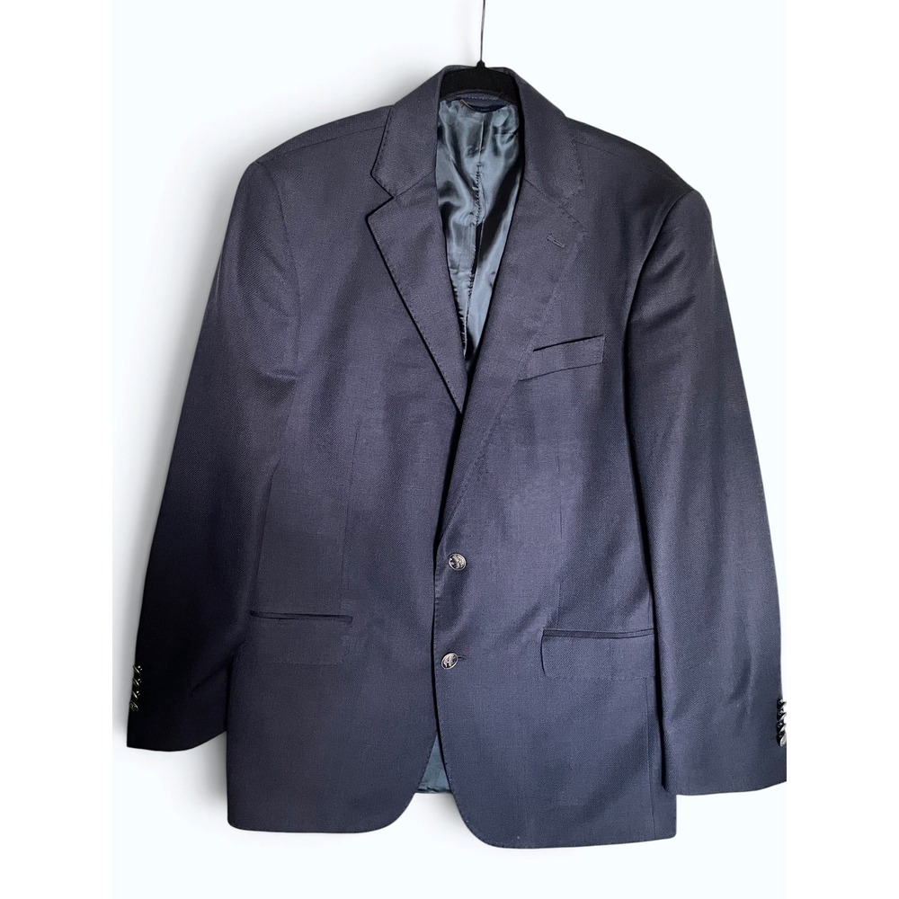 Brooks Brothers Regent Fit Navy Wool Blazer 40R Silver Crest Button Sport Coat